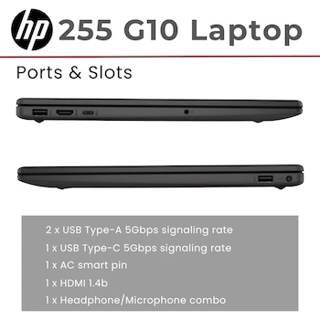 Imagen 5 de Laptop HP 255 G10 15.6" FHD, Procesador AMD Ryzen 7 7730U, 32GB RAM, 1TB PCIe SSD, Windows 11 Pro, Negro