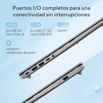 Imagen 4 de ASUS Vivobook 16 X1607CA Laptop Intel Core Ultra 5 225H 16GB RAM 512GB SSD Teclado Español Cargador USB-C