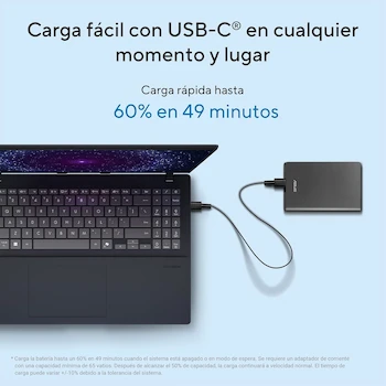 Imagen 5 de ASUS Vivobook 16 X1607CA Laptop Intel Core Ultra 5 225H 16GB RAM 512GB SSD Teclado Español Cargador USB-C