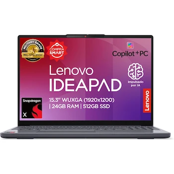 Imagen alusiva al producto Lenovo IdeaPad Slim 3 15Q8X10 15.3" Qualcomm Snapdragon X Elite Laptop, 24GB RAM, 512GB SSD, Abyss Blue, Copilot+ PC