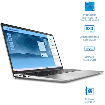 Imagen 2 de Dell Laptop 15 DC15250 with Intel Core i5-1334U Processor, 16 GB RAM, 512 GB SSD Storage, 15.6-inch FHD 120Hz Display, Windows 11 Home Operating System