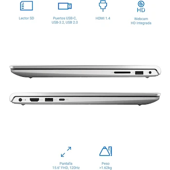 Imagen 3 de Dell Laptop 15 DC15250 with Intel Core i5-1334U Processor, 16 GB RAM, 512 GB SSD Storage, 15.6-inch FHD 120Hz Display, Windows 11 Home Operating System
