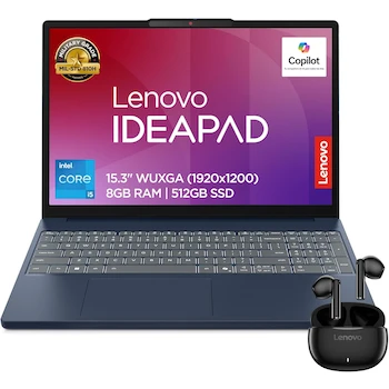 Imagen 2 de Lenovo IdeaPad Slim 3 15IRH10 Laptop 15.3" Intel Core i5 8GB RAM 512GB SSD con Audífonos E310 Teclado Español