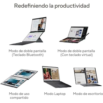 Imagen 5 de ASUS Zenbook Duo 2025 UX8406MA Intel Core Ultra 9 32GB RAM 2TB SSD Dual 14" 3K OLED Touchscreen Inkwell Gray Laptop