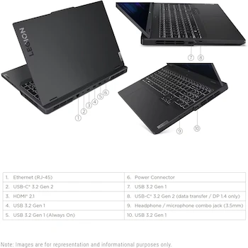 Imagen 4 de Lenovo Legion Pro 5i 16" Gaming Laptop Intel Core i7-13700HX 64GB DDR5 RAM 2TB PCIe SSD NVIDIA GeForce RTX 4060 WQXGA 2560x1600 Display Windows 11 Home Onyx Grey