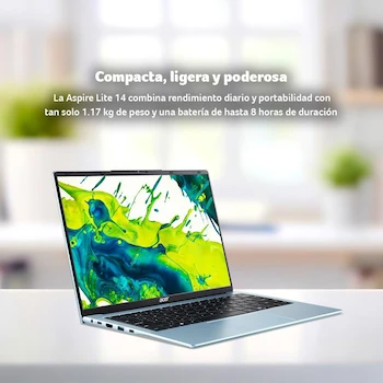 Imagen 2 de Acer Aspire Lite AL14-31P 14" Steel Gray Laptop Intel Core i3-N305 8GB RAM 512GB SSD IPS WUXGA