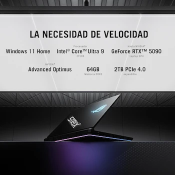 Imagen 5 de ASUS ROG Strix Scar 18 2025 Gaming Laptop, 18-inch, Intel Core Ultra 9, NVIDIA GeForce RTX 5090, 64GB RAM, 2TB SSD, Includes ROG Backpack and ROG Mouse, Spanish Keyboard