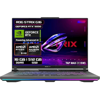 Imagen alusiva al producto ASUS ROG Strix G16 2025 AMD Ryzen 9 8940HX NVIDIA GeForce RTX 5050 16GB RAM 512GB SSD
