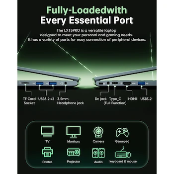 Imagen 4 de ACEMAGIC LX15PRO 15.6 Inch Laptop AMD Ryzen 7 5700U 16GB DDR4 RAM 512GB SSD Windows 11