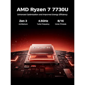 Imagen 3 de ACEMAGIC LX15PRO Laptop Gamer AMD Ryzen 7 7730U 16GB DDR4 RAM 512GB NVMe SSD 15.6" Pantalla Teclado Español