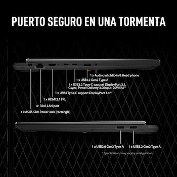 Imagen 4 de ASUS TUF Gaming A16 2025 Laptop AMD Ryzen 7 260 NVIDIA GeForce RTX 5050 8GB GDDR7 16GB RAM 512GB SSD NPU IA 16+ TOPS Teclado Español Garantía México