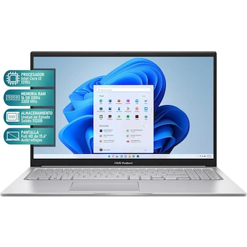Imagen 2 de ASUS Vivobook 15 X1504VAP-EJ103W Laptop Intel Core i3-1315U 16GB RAM 512GB SSD 15.6" FHD Display Windows 11 Home Spanish Keyboard Indie Black + DXT Mouse
