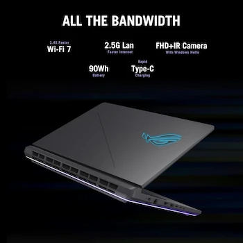 Imagen 4 de ASUS ROG Strix G16 (2025) G615JHR Eclipse Gray Gaming Laptop - Intel Core i7-14650HX, NVIDIA GeForce RTX 5050, 16GB DDR5, 1TB PCIe Gen4 SSD, 16" Display