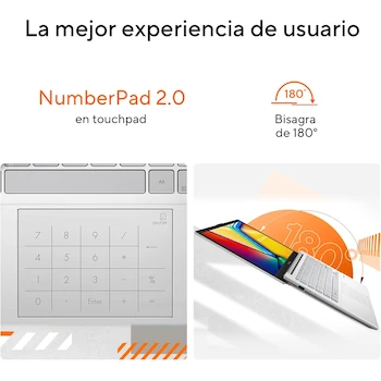 Imagen 4 de ASUS Vivobook Go 14 E1404FA-NK480W AMD Ryzen 5-7520U 8GB RAM 512GB SSD Plata Windows 11 con Mouse y Mochila Teclado en Español Garantía en México