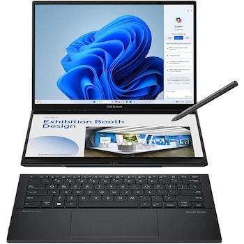 Imagen alusiva al producto ASUS Zenbook DUO UX8406CA-PS99T Dual 14" OLED 3K Touchscreen Laptop Intel Core Ultra 9 285H 32GB RAM 1TB SSD Windows 11 Inkwell Gray