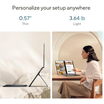 Imagen 4 de ASUS Zenbook DUO UX8406CA-PS99T Dual 14" OLED 3K Touchscreen Laptop Intel Core Ultra 9 285H 32GB RAM 1TB SSD Windows 11 Inkwell Gray