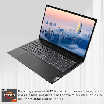 Imagen 2 de Lenovo V-Series V15 Laptop 15.6" AMD Ryzen 7 7730U 40GB RAM 1TB SSD Windows 11 Pro Negro