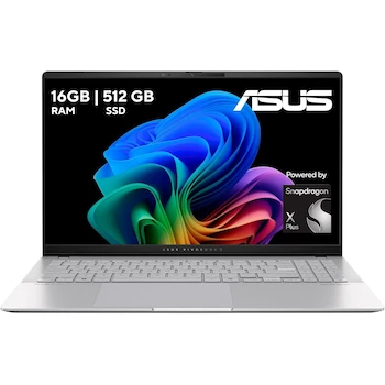Imagen de referencia para ASUS Vivobook S15 OLED Laptop 15.6" 3K Qualcomm Snapdragon X Plus 16GB RAM 512GB SSD Plata con Mochila