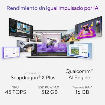 Imagen 3 de ASUS Vivobook S15 OLED Laptop 15.6" 3K Qualcomm Snapdragon X Plus 16GB RAM 512GB SSD Plata con Mochila