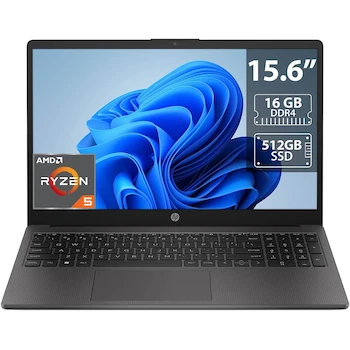 Imagen de referencia para HP 255 G10 Laptop AMD Ryzen 5 7530U 16GB DDR4 RAM 512GB SSD 15.6" LED Display Radeon Graphics Windows 11 Home