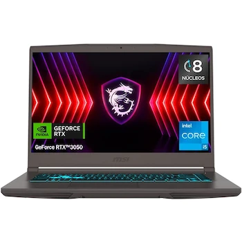 Imagen de referencia para MSI Thin 15 B12UC Gaming Laptop Intel Core i5-12450H NVIDIA GeForce RTX 3050 8GB RAM 512GB SSD 15.6" Gris Teclado Español 2 Años Garantía