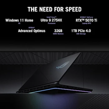 Imagen 2 de ASUS ROG Strix G16 (2025) Gaming Laptop 16-inch 2.5K Display Intel Core Ultra 9 275HX NVIDIA GeForce RTX 5070 Ti 32GB DDR5 RAM SSD
