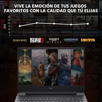 Imagen 5 de HP Victus 15.6" Laptop AMD Ryzen 7 7445HS NVIDIA GeForce RTX 4050 24GB RAM 512GB SSD Windows 11 Home English Keyboard + DXT Controller