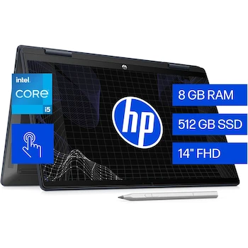 Imagen 2 de HP Pavilion x360 14-ek1011la Laptop Intel Core i5 8 GB RAM 512 GB SSD 14" FHD Táctil Windows 11 Home Teclado en Español Garantía México Azul