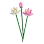 Miniatura de Set de Construcción LEGO Flores de Loto 40647 con 220 Piezas, Flores Rosas y Blancas, Brote y Base