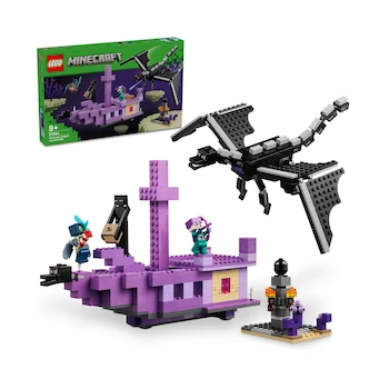 Imagen 1 de LEGO Minecraft El Dragón Ender y el Barco del End Set de Construcción 657 Piezas Modelo 21264