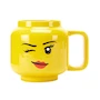 Miniatura de LEGO Room Copenhagen Taza de Cerámica Grande Modelo 5007876 Diseño Niña Guiñando un Ojo