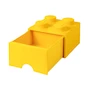 Miniatura de LEGO Storage Brick 4 Drawer Amarillo - Caja de Almacenamiento con 4 Cajones