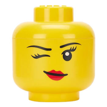 Imagen de referencia para Cabeza de Almacenamiento Lego Niña Guiñando un Ojo Amarillo Tamaño Pequeño Modelo 40311727