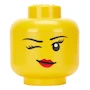 Miniatura de Cabeza de Almacenamiento Lego Niña Guiñando un Ojo Amarillo Tamaño Pequeño Modelo 40311727