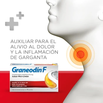 Imagen 4 de Graneodín F Pastillas para Dolor e Inflamación de Garganta Sabor Miel Limón