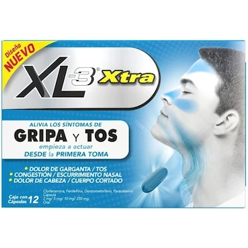 Imagen de referencia para XL-3 XTRA Cápsulas para Gripe y Tos, Caja con 12 Cápsulas