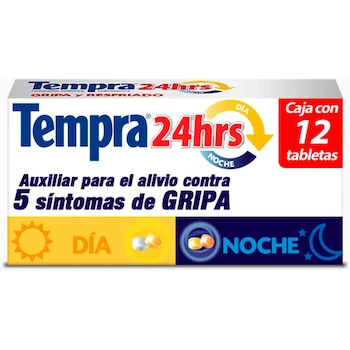 Imagen de referencia para Tempra 24hrs para Gripa y Resfriado Caja con 12 Tabletas