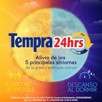 Imagen 4 de Tempra 24hrs para Gripa y Resfriado Caja con 12 Tabletas