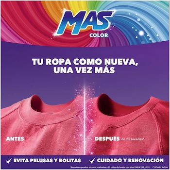 Imagen 4 de MAS Color Detergente Líquido 6.64L (88 Cargas)