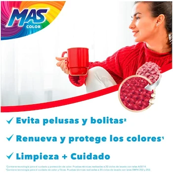 Imagen 5 de MAS Color Detergente Líquido 6.64L (88 Cargas)