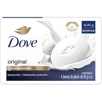 Imagen alusiva al producto Jabón en Barra Dove Original, Paquete de 4 Piezas de 90 Gramos Cada Una, ASIN B0106HX4MW