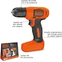 Miniatura de BLACK+DECKER LD008KA Taladro Atornillador Inalámbrico 3/8” (10mm) 8V con 54 Accesorios y Bolsa para Herramientas