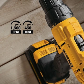Imagen 4 de DEWALT 20V MAX Cordless Drill/Driver and Impact Driver Combo Kit Model DCK240C2 with DCD771 1/2-Inch Drill/Driver, DCF885 1/4-Inch Impact Driver, Two 1.3Ah Batteries, Charger, and Contractor Bag in Yellow/Black
