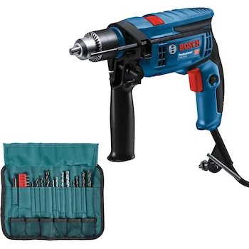 Imagen alusiva al producto Bosch Professional Rotomartillo GSB 13 RE 750W 220V Azul con 23 Accesorios