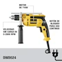 Miniatura de DEWALT Taladro Percutor 1/2" (13mm) Modelo DWD024 Amarillo y Negro