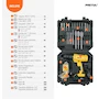 Miniatura de Taladro Inalámbrico Pretul TALI-12PK2 12V 3/8" con Accesorios y Estuche