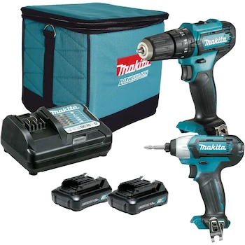 Imagen de referencia para Makita CLX228 Kit de Taladro Atornillador de Impacto y Taladro Percutor Inalámbrico 12V CXT con 2 Baterías 2.0Ah, Cargador y Maletín