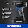 Miniatura de Hammerhead HCDD201 Kit de Taladro Inalámbrico 20V 2 Velocidades