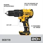 Miniatura de DEWALT Kit Taladro Percutor Atornillador de 1/2" (13mm) y Atornillador de Impacto de 1/4" (6.35mm) con Bolsa para Herramientas 20V DCK223D2