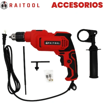 Imagen 2 de Taladro Rotomartillo de Impacto Eléctrico 550W con Broquero de 1/2 Pulgada y Mango Auxiliar